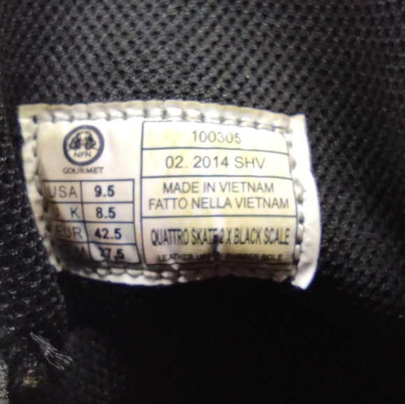 NFN Gourmet Quattro Skate 2 X Black Scale l Size 9.5 l Leather High Top l NWOT - Picture 12 of 13